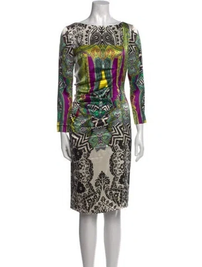 Pre-owned Etro Silk Knee-length Dress In Neutral