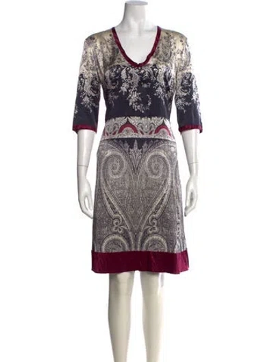 Pre-owned Etro Silk Knee-length Dress In Neutral