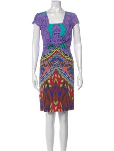 Pre-owned Etro Silk Knee-length Dress In Purple