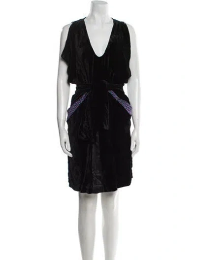 Pre-owned Etro Silk Knee-length Dress W/ Tags In Black