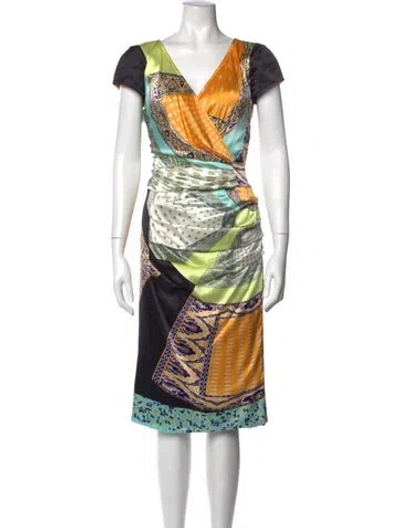 Pre-owned Etro Silk Knee-length Dress W/ Tags In Neutral
