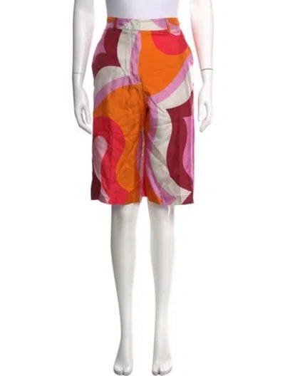 Pre-owned Etro Silk Knee-length Shorts In Orange
