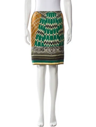 Pre-owned Etro Silk Knee-length Skirt In Blue