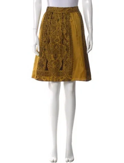 Pre-owned Etro Silk Knee-length Skirt In Gold