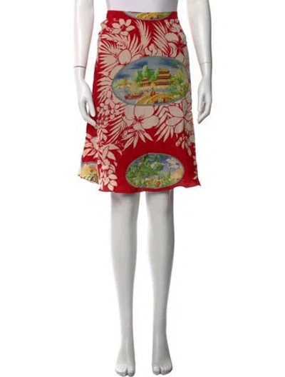 Pre-owned Etro Silk Knee-length Skirt In Red