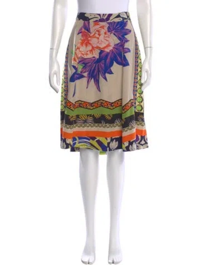Pre-owned Etro Silk Knee-length Skirt W/ Tags In Neutral