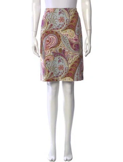 Pre-owned Etro Silk Knee-length Skirt In White