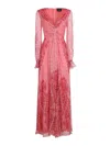 Etro Silk Long Dress In Pink