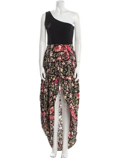 Pre-owned Etro Silk Long Dress In Black