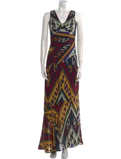 Pre-owned Etro Silk Long Dress In Black