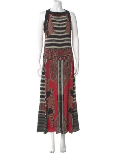 Pre-owned Etro Silk Long Dress In Black