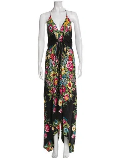 Pre-owned Etro Silk Long Dress In Black