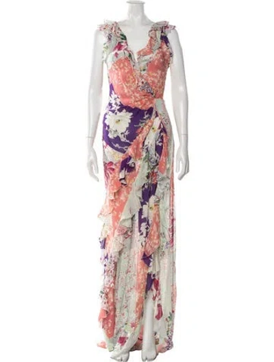 Pre-owned Etro Silk Long Dress In Blue