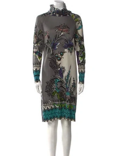 Pre-owned Etro Silk Long Dress In Multi
