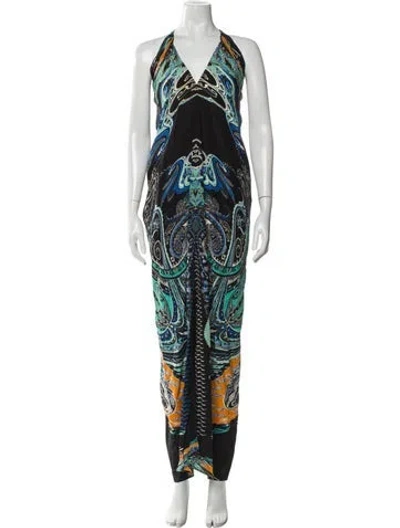 Pre-owned Etro Silk Long Dress In Multi