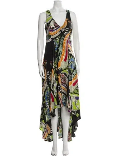 Pre-owned Etro Silk Long Dress In Multi