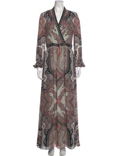 Pre-owned Etro Silk Long Dress In Multi