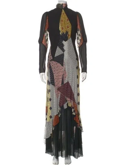 Pre-owned Etro Silk Long Dress In Multi