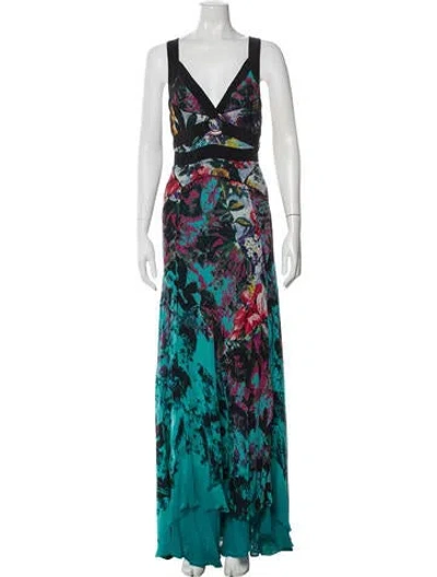 Pre-owned Etro Silk Long Dress In Multi