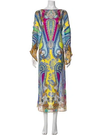 Pre-owned Etro Silk Long Dress In Multi