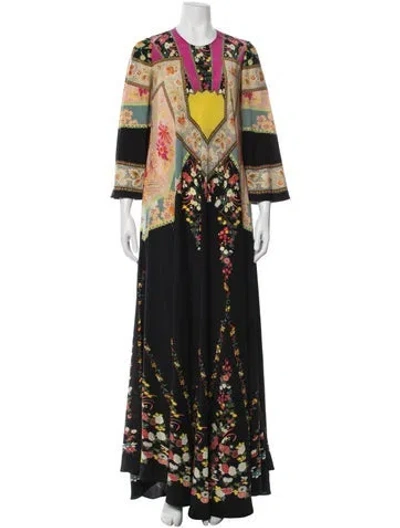 Pre-owned Etro Silk Long Dress In Multi