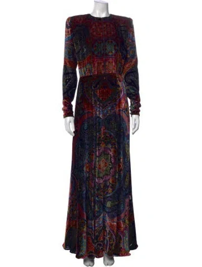 Pre-owned Etro Silk Long Dress In Multi