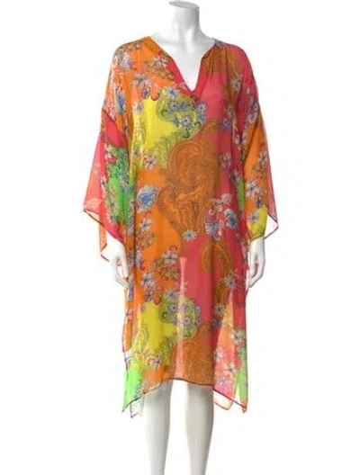 Pre-owned Etro Silk Long Dress In Multicolor