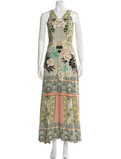 Pre-owned Etro Silk Long Dress In Neutrals