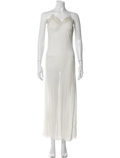 Pre-owned Etro Silk Long Dress In Neutrals