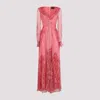 Etro Printed Twisted Silk Maxi Dress In Pink