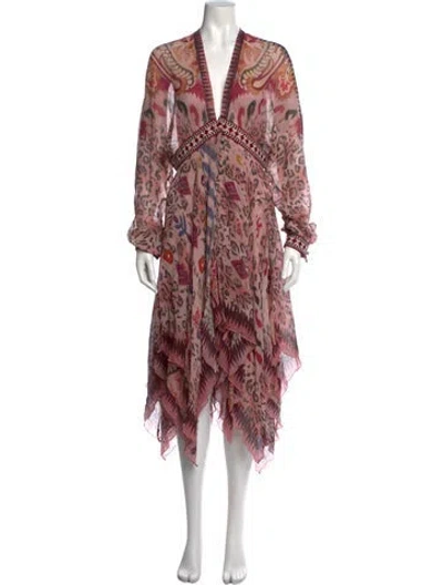 Pre-owned Etro Silk Long Dress In Pink