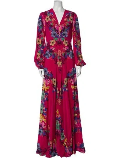 Pre-owned Etro Silk Long Dress In Pink