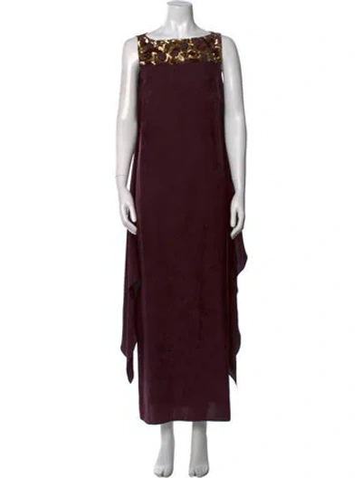 Pre-owned Etro Silk Long Dress In Purple