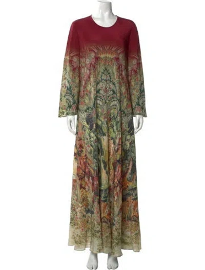 Pre-owned Etro Silk Long Dress In Purple
