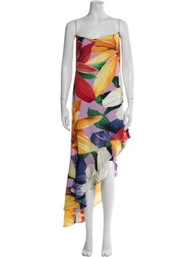Pre-owned Etro Silk Long Dress In Red