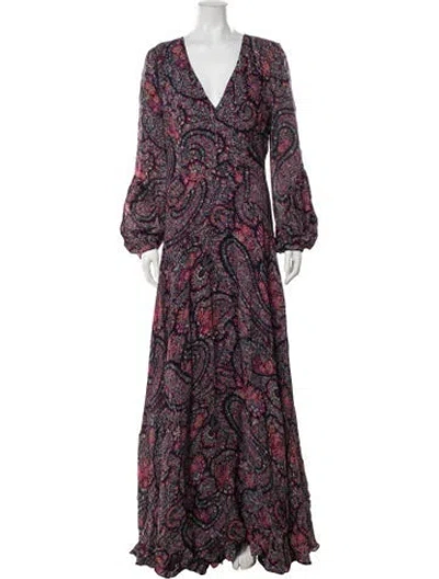 Pre-owned Etro Silk Long Dress W/ Tags In Multicolor