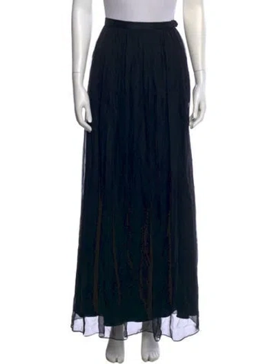 Pre-owned Etro Silk Long Skirt In Black