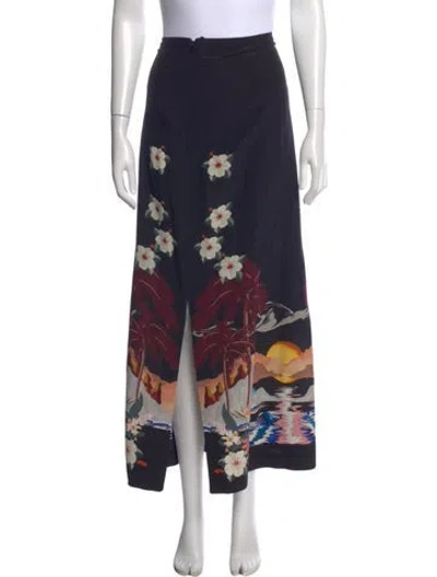 Pre-owned Etro Silk Long Skirt In Black