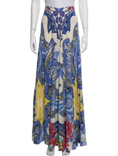 Pre-owned Etro Silk Long Skirt In Blue