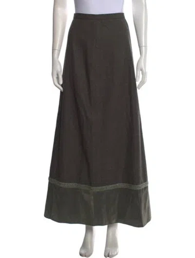 Pre-owned Etro Silk Long Skirt In Green