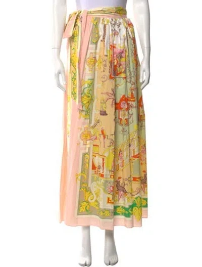 Pre-owned Etro Silk Long Skirt In Pink