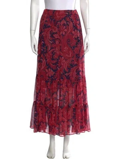 Pre-owned Etro Silk Long Skirt In Pink