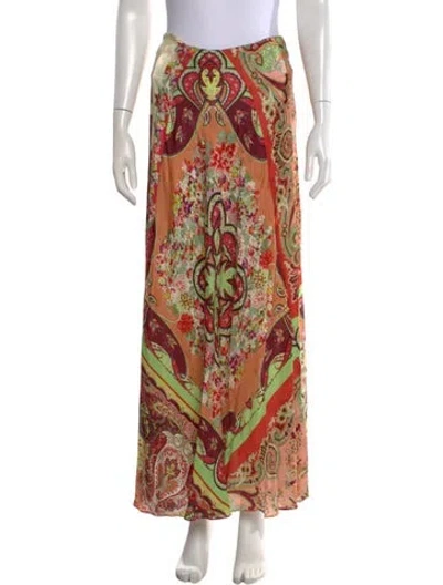 Pre-owned Etro Silk Long Skirt In Red