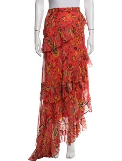 Pre-owned Etro Silk Long Skirt In Red