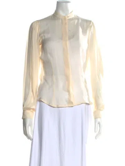 Pre-owned Etro Silk Long Sleeve Blouse In Neutral