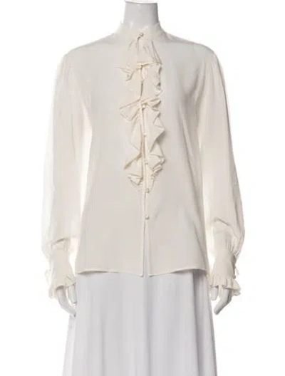 Pre-owned Etro Silk Long Sleeve Blouse In Neutrals