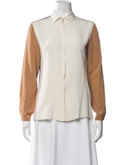 Pre-owned Etro Silk Long Sleeve Blouse In Neutrals