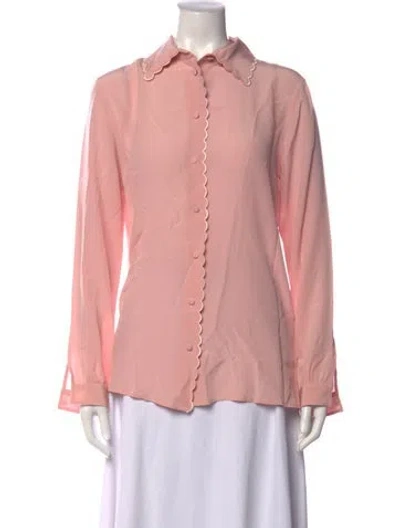Pre-owned Etro Silk Long Sleeve Blouse In Pink
