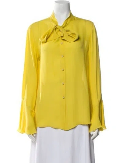 Pre-owned Etro Silk Long Sleeve Blouse In Yellow