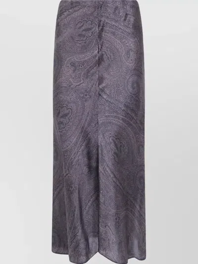 Etro Silk Maxi Skirt In Blue